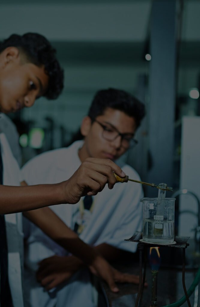 Students at Comorin International School reflecting core values